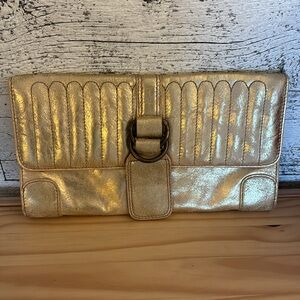 Kate Landry Gold Clutch Handbag